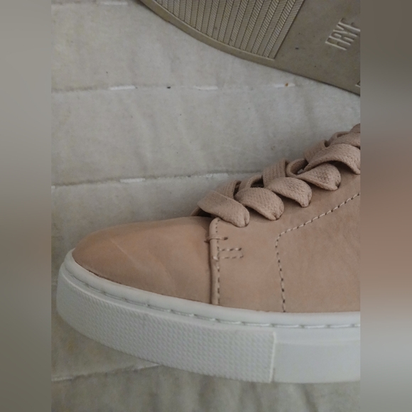 FRYE Women’s Ivy Low Suede Lace Up Pink Neutral Casual Sneakers 7 M--Like NEW! - Picture 6 of 12